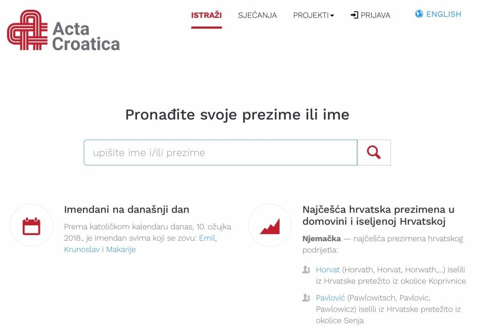 Jako zanimljiva stranica - pogled u prošlost za staro i mlado , provjerite vaše prezime 