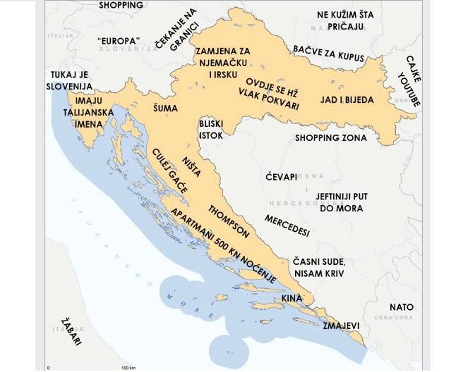 Jedan je Slavonac napravio svoju kartu Hrvatske- nazivi će vas nasmijati do suza