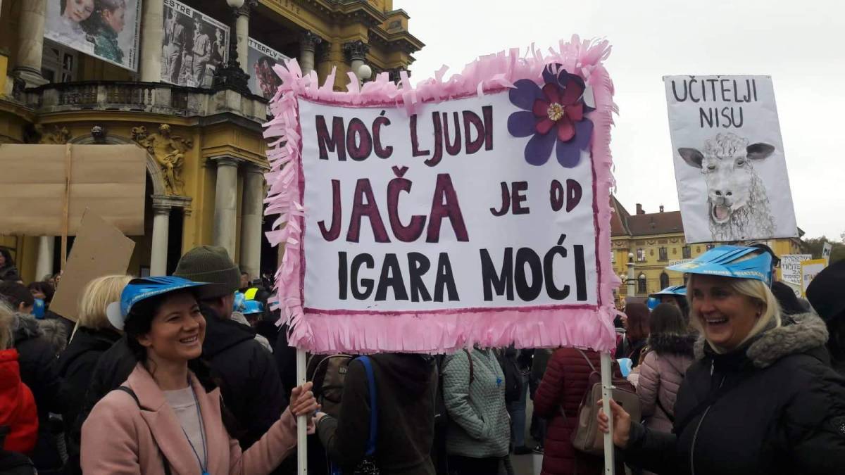 U Zagrebu veliki broj učitelja sudjeluje u prosvjedu ʺHrvatska mora boljeʺ, a među njima su i učitelji iz naše županije
