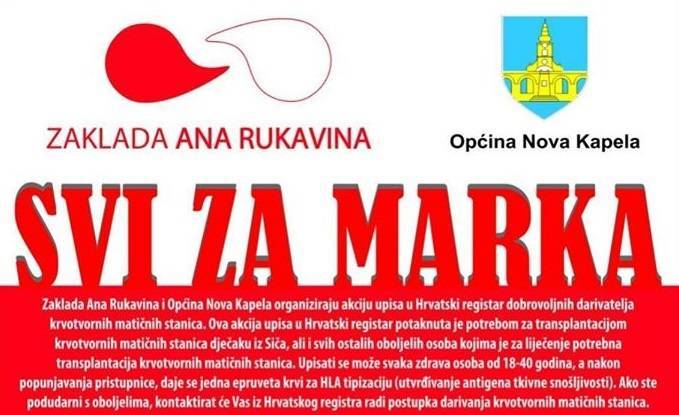 DOĐI I TI !! Nastavlja se potraga za odgovarajućim donorom koštane srži za Marka Vrakića u Novoj Kapeli