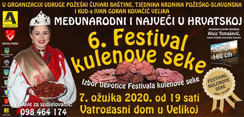 Poziv svim proizvođačima kulenove seke da prijave svoje uzorke na ocjenjivanje kvalitete