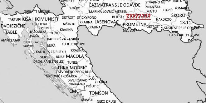 Pogledajte kakvo je ime jedan Dalmatinac dao Požeštini na svojoj karti Hrvatske