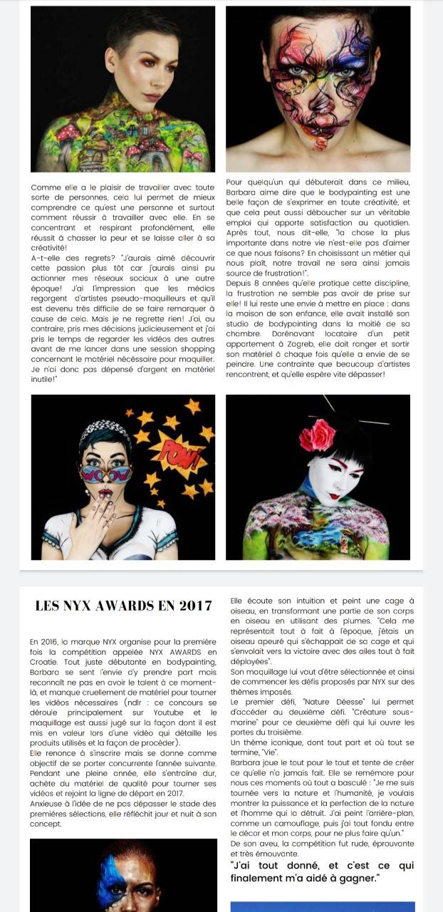 SVJETSKA, A NAŠA: Požežanka Barbara (BrushBara) u francuskom časopisu