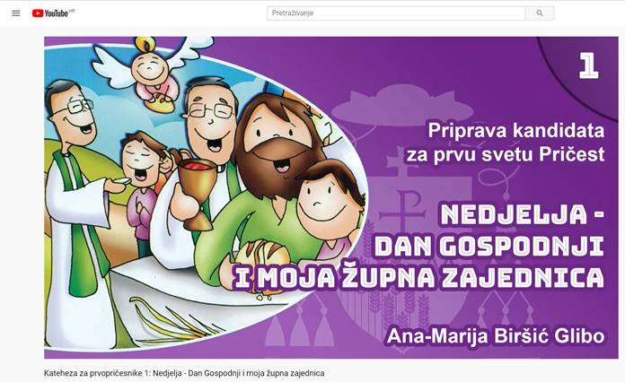 Video-kateheze za prvopričesnike i krizmanike putem interneta