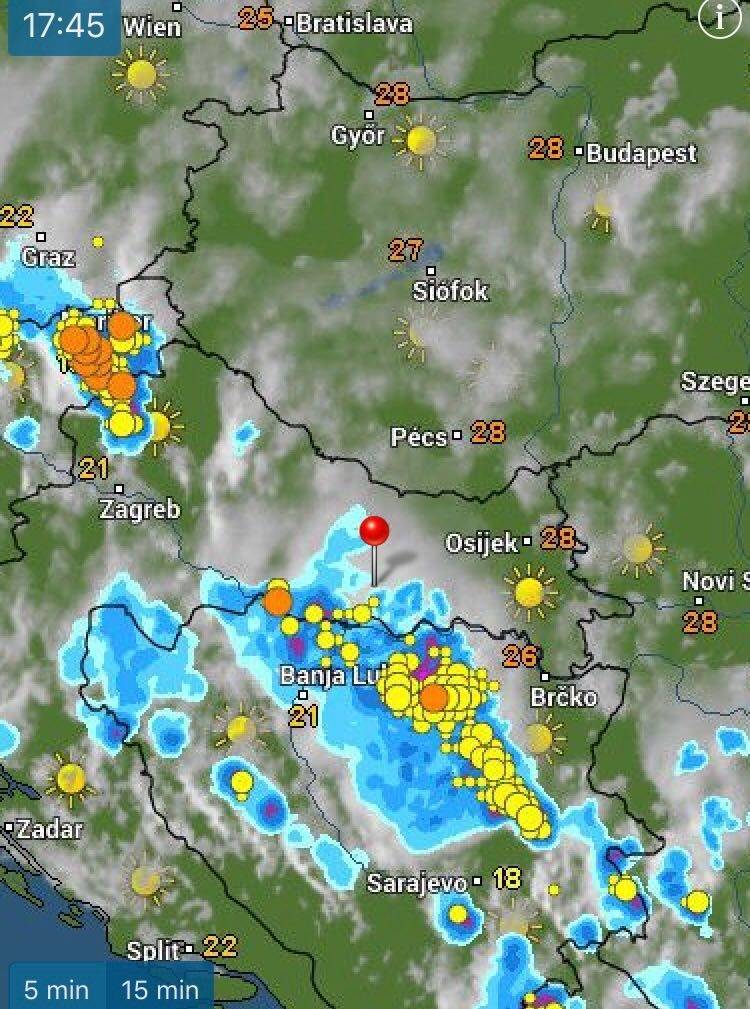 Požeštinu će zahvatiti nevrijeme oko 19 sati