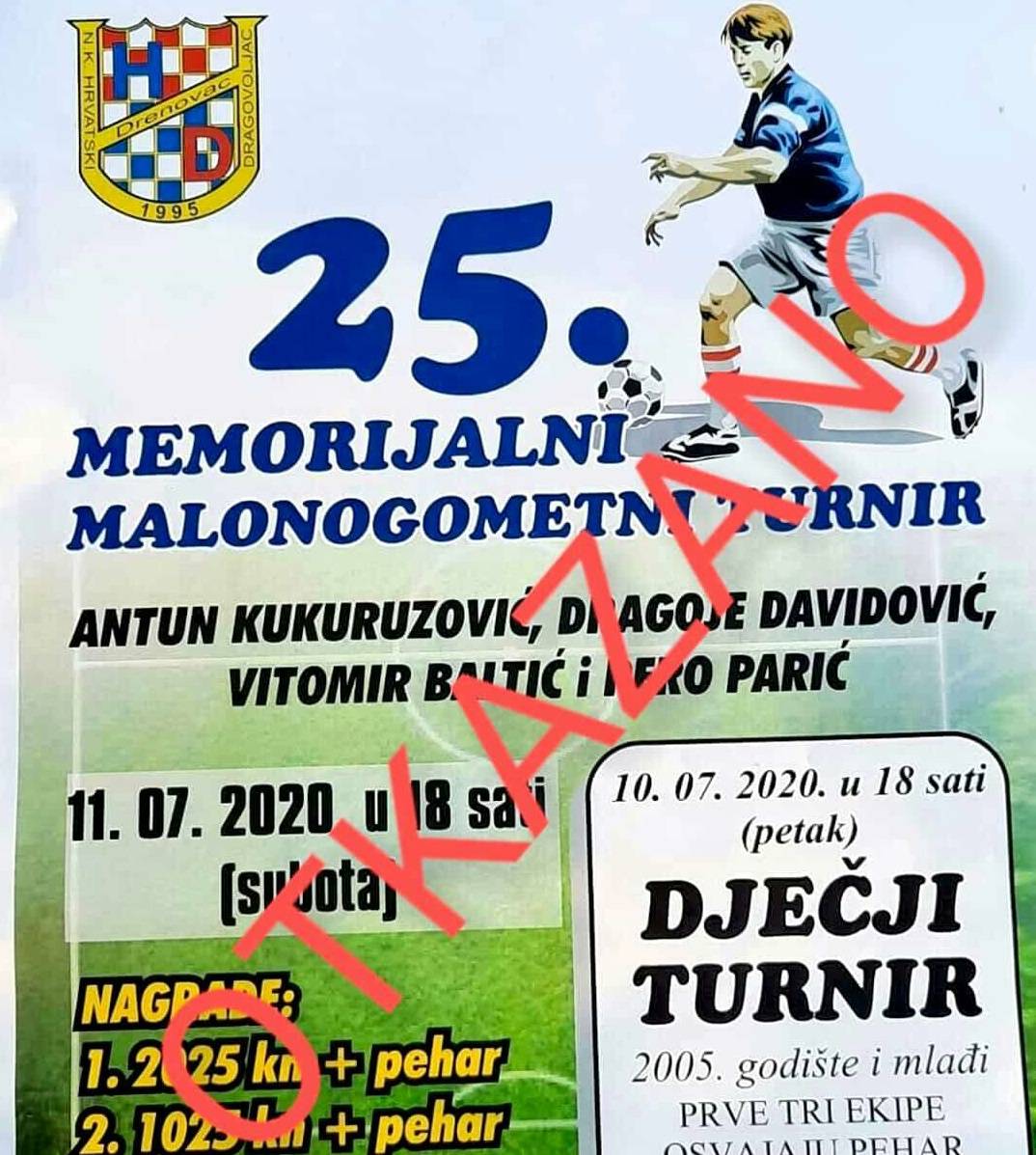 Otkazan poznati Drenovački memorijalni turnir