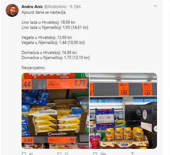 Poznati hrvatski proizvodi poput Lino lade i Domaćice su jeftiniji u njemačkim trgovinama