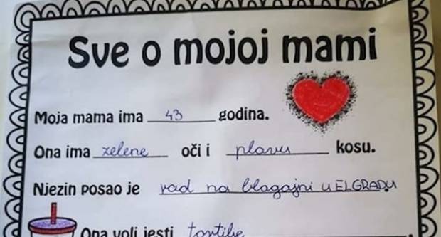 DJEČJA ISKRENOST: Djevojčica iskreno opisala svoju mamu, njen rad kruži internetom