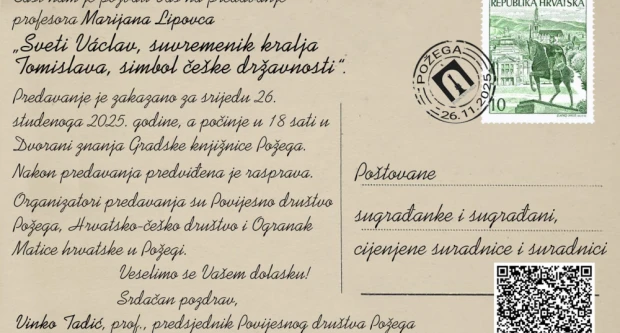 Poziv na predavanje u Požegi: Doznajte sve o Svetom Vaclavu – simbolu češke državnosti