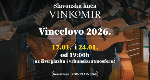VINCELOVO 2026. U RESTORANU SLAVONSKA KUĆA VINKOMIR