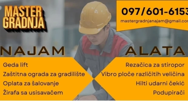 Požega: Najam profesionalne građevinske opreme i alata uz brzu dostupnost i fleksibilne uvjete