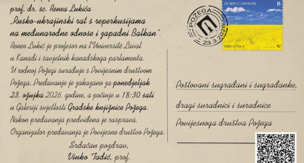 Predavanje prof. dr. sc. Renea Lukića u Požegi: „Rusko-ukrainski rat i njegova odjekna uloga u međunarodnim odnosima i na Zapadnom Balkanu“