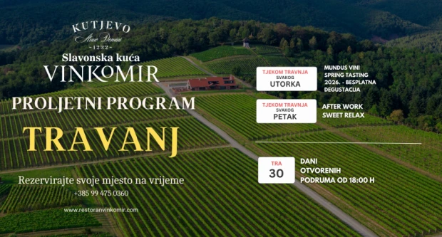 TRAVANJ U RESTORANU VINKOMIR – MJESEC VINA, OKUSA I DRUŽENJA