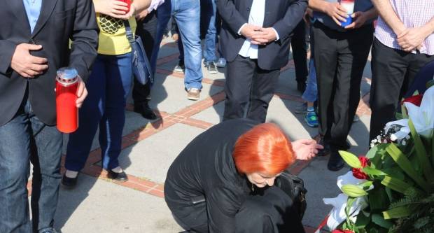 Polaganje vijenaca na Trgu 123. brigade u Požegi povodom Vojno - redarstvene akcije ʺBljesakʺ