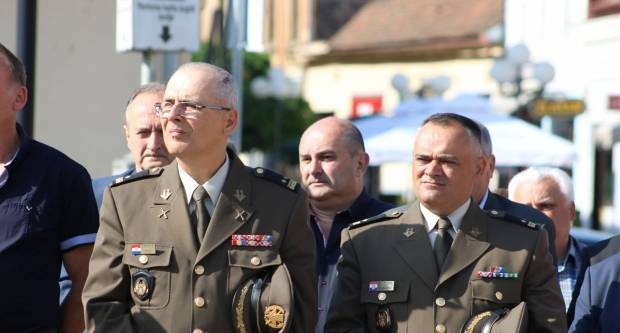 Polaganje vijenaca na Trgu 123. brigade u Požegi povodom Vojno - redarstvene akcije ʺBljesakʺ