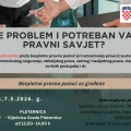 BESPLATNA PRAVNA POMOĆ GRAĐANIMA: Četvrtak 7.svibnja 2026. u Požegi i Pleternici