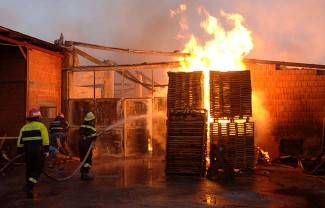 Požeška Koprivnica: Gašenje požara na pilani