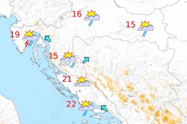 Promjenljivo oblačno, mjestimice s kišom Promjenljivo oblačno, mjestimice s kišom